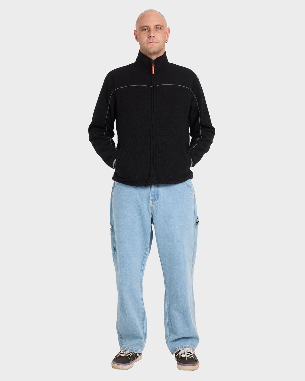 Mens Spec 73 Polar 1/4 Zip Mock Neck Fleece Top