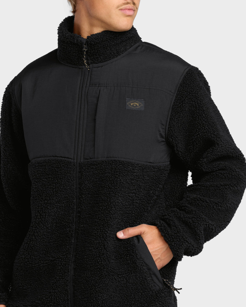 Mens Boundary Summit Mock Neck Fleece Top