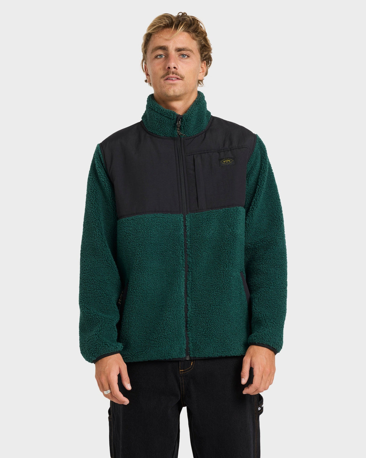 Mens Boundary Summit Mock Neck Fleece Top