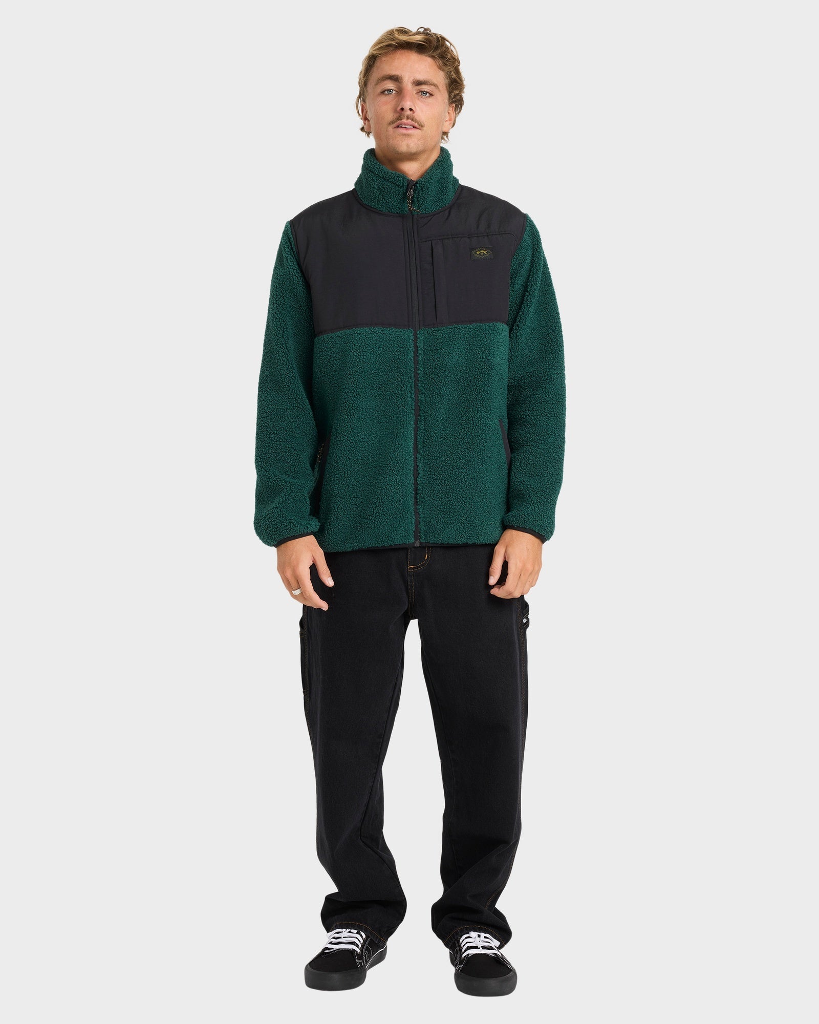 Mens Boundary Summit Mock Neck Fleece Top