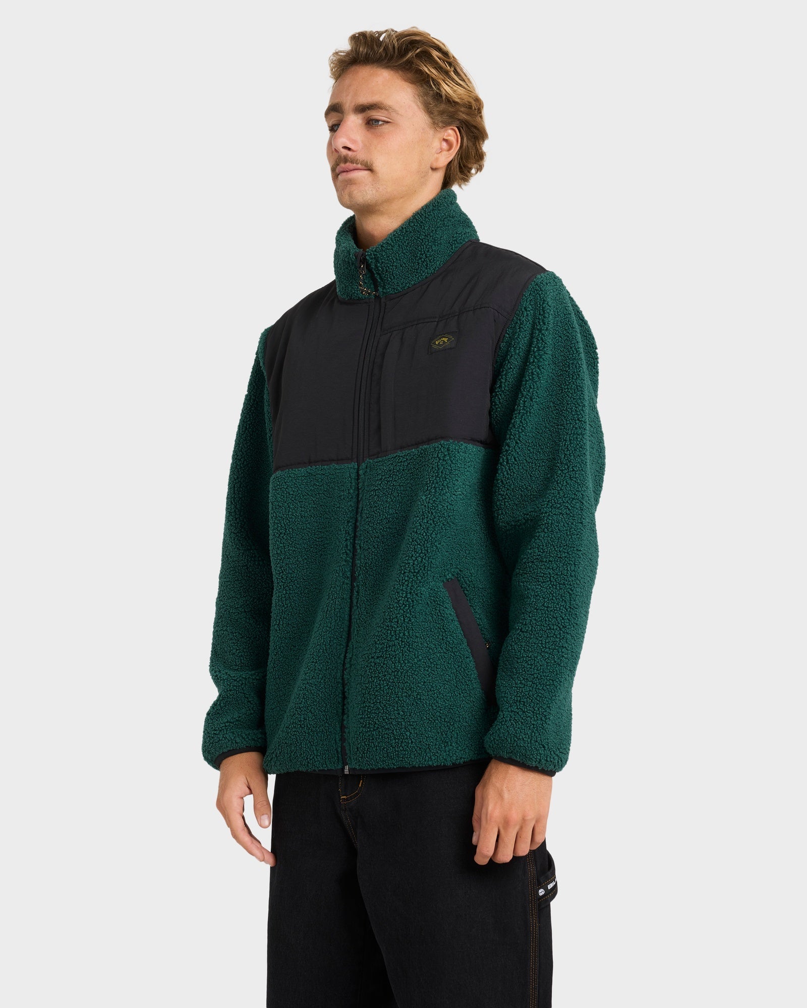 Mens Boundary Summit Mock Neck Fleece Top