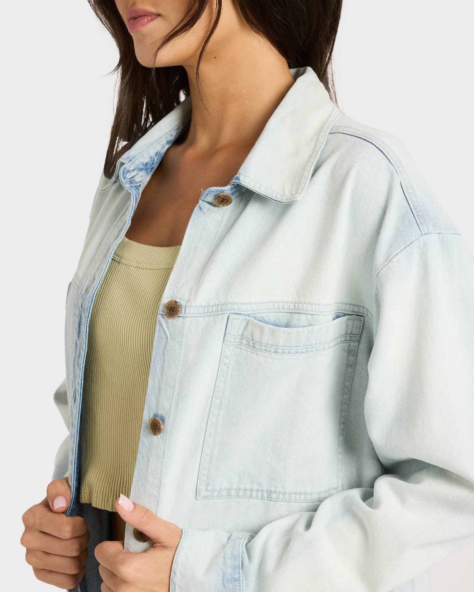 Womens Jade Long Sleeve Oversized Shacket