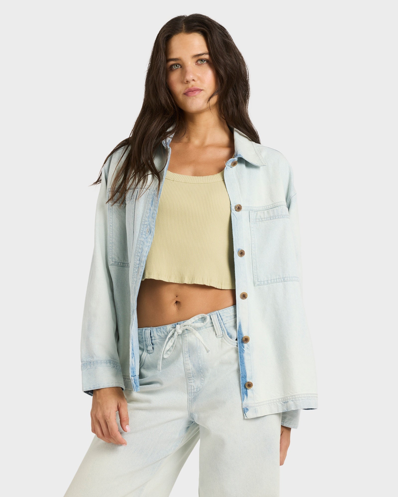 Womens Jade Long Sleeve Oversized Shacket