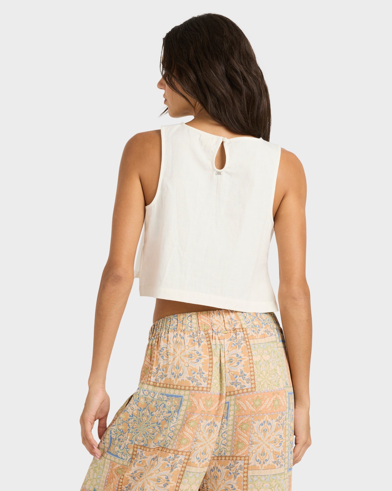 Womens So Breezy Cropped Woven Top