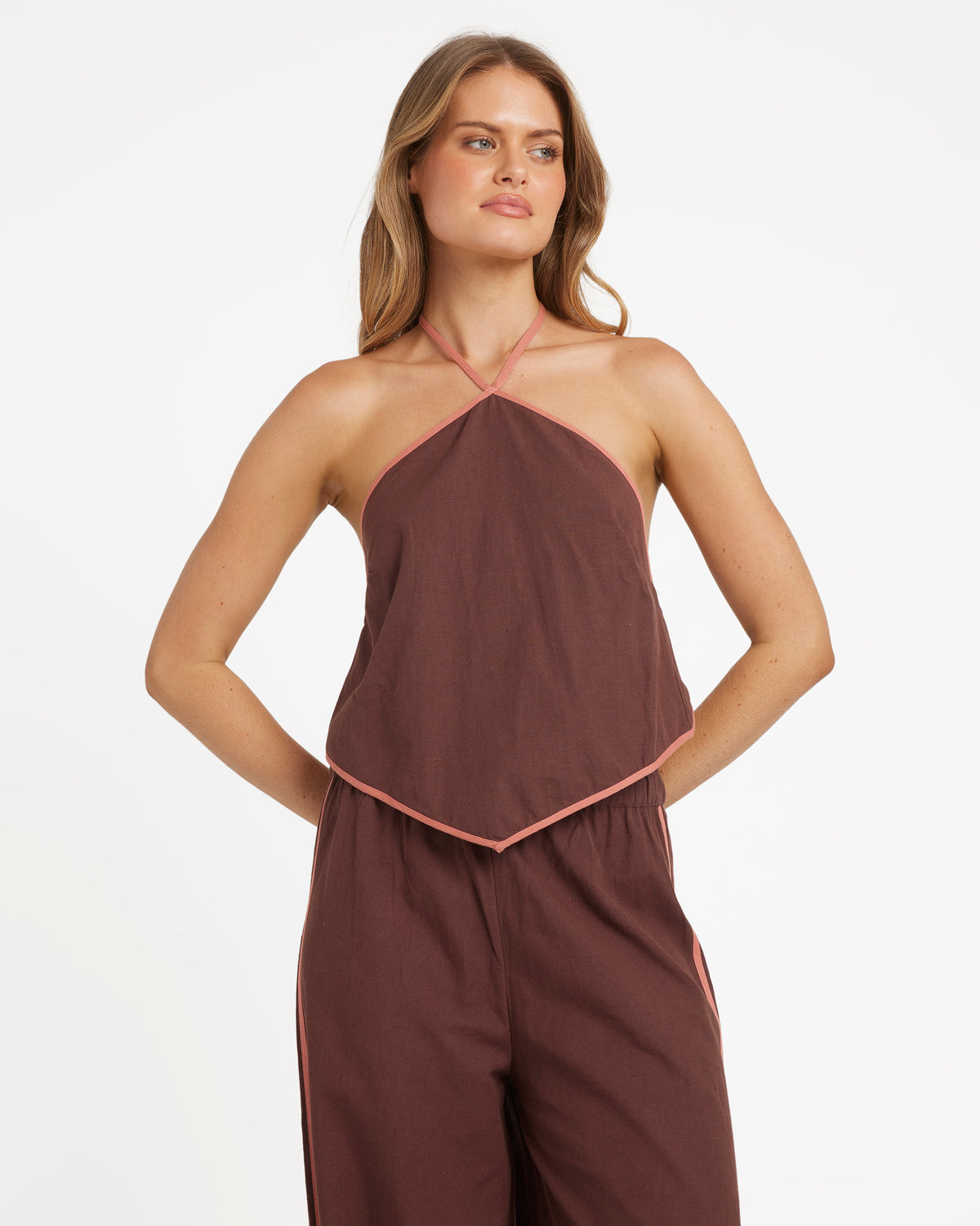 Womens Coastal Crush Crop Halter Top