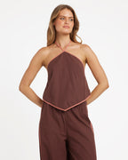 Womens Coastal Crush Crop Halter Top