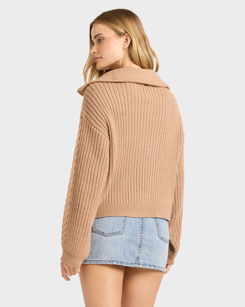 Womens Sun Zippy V-Neck Sweatshirt