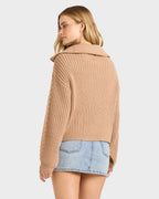 Womens Sun Zippy V-Neck Sweatshirt