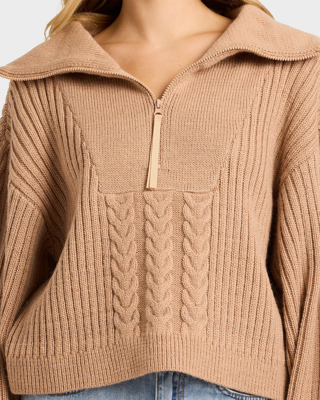 Womens Sun Zippy V-Neck Sweatshirt