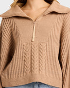 Womens Sun Zippy V-Neck Sweatshirt