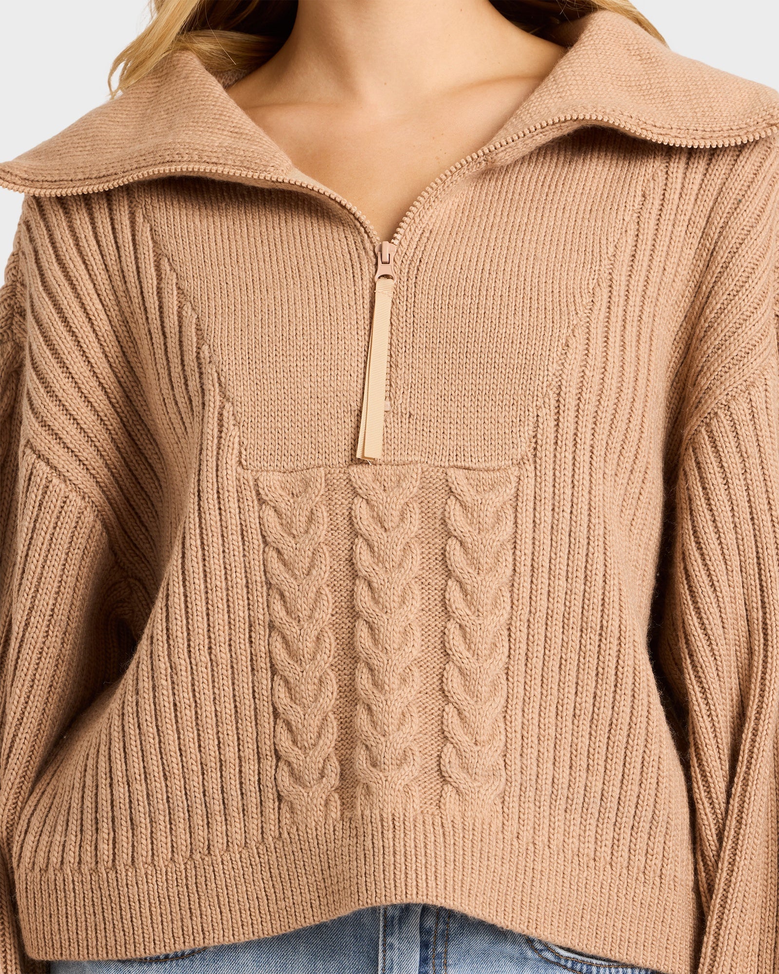 Womens Sun Zippy V-Neck Sweatshirt