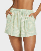 Womens Sun Fade Elastic Waist Shorts