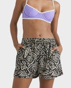 Womens Sunflower Elastic Waist Shorts