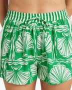 Womens Sea Shell Elastic Waist Shorts