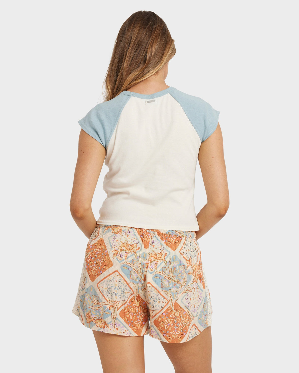 Womens Forever Folk Elastic Waist Shorts