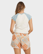 Womens Forever Folk Elastic Waist Shorts