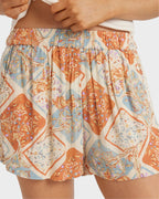 Womens Forever Folk Elastic Waist Shorts