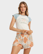 Womens Forever Folk Elastic Waist Shorts