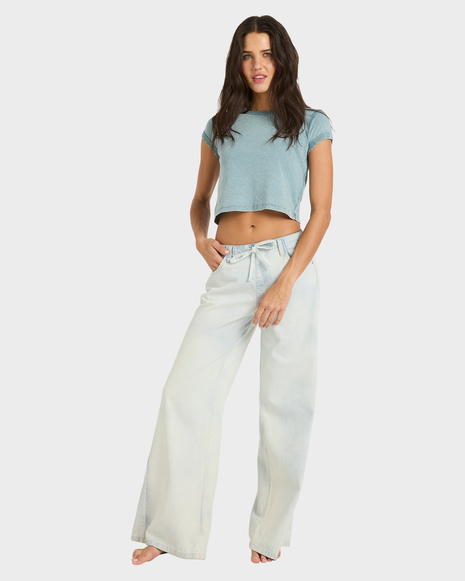 Womens Jade Saltwashed Wide-Leg Pants