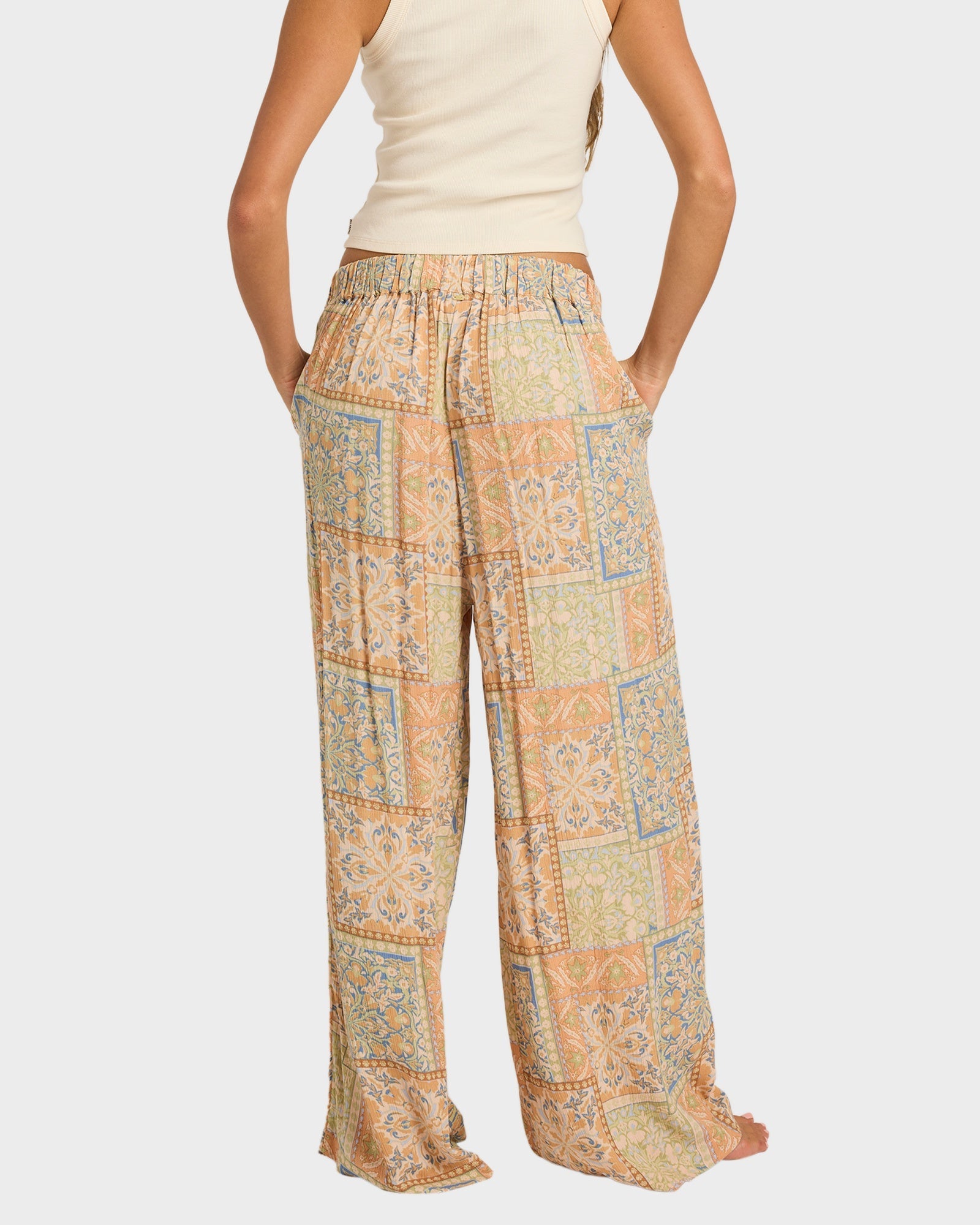 Womens Follow Me Printed Elastic Pants