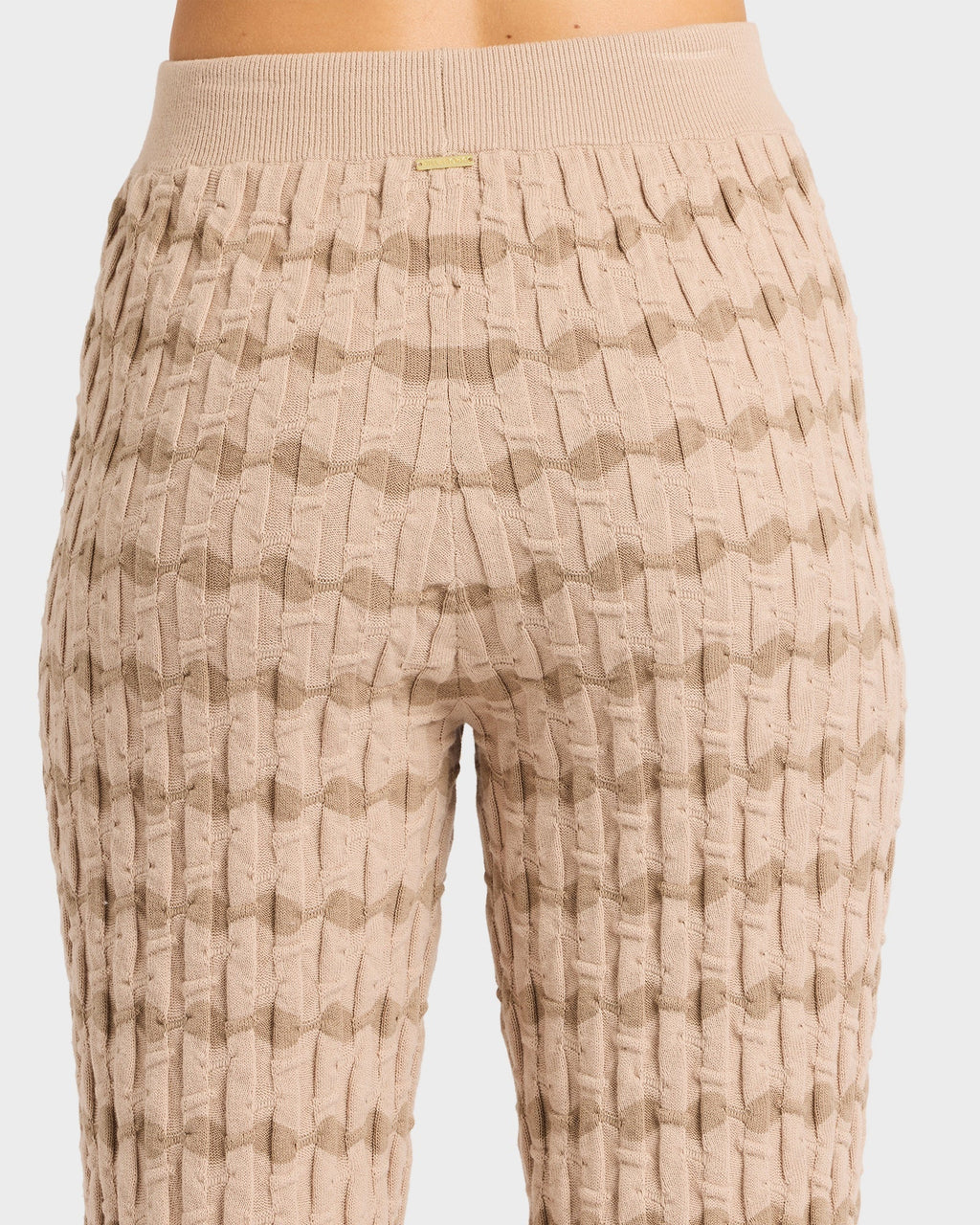 Womens Bubble Tides Elastic Waist Knitted Pants
