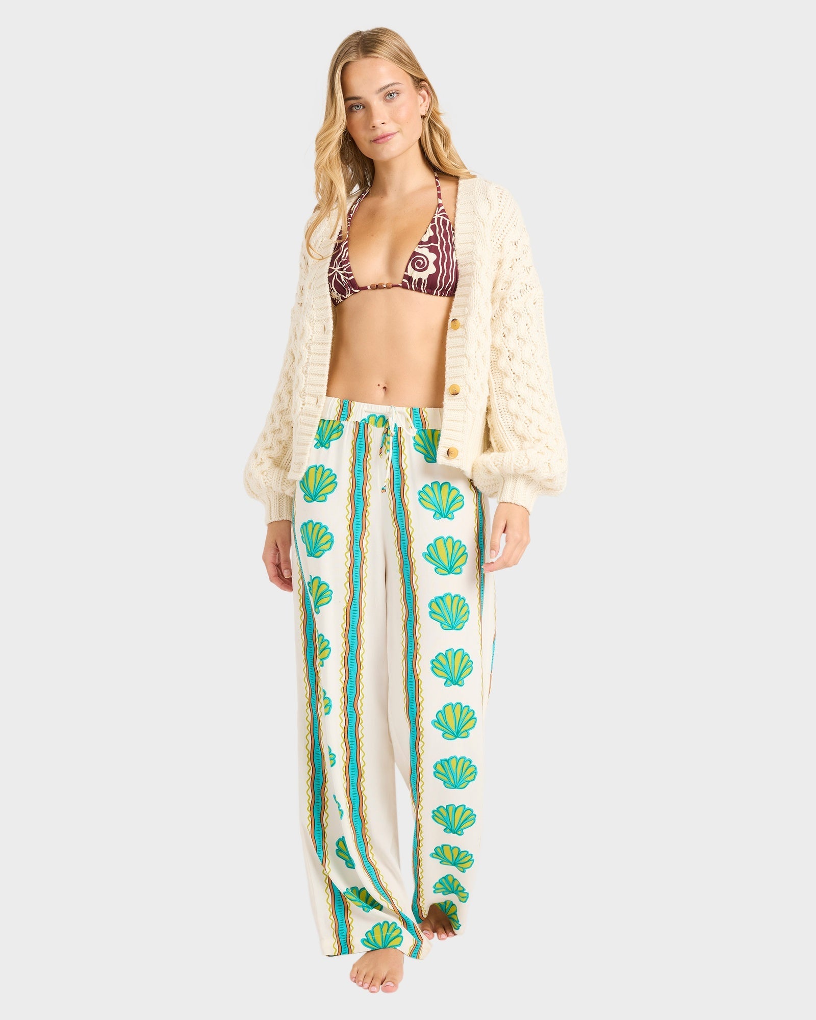 Womens Coastal Crush Elastic Waist Pants