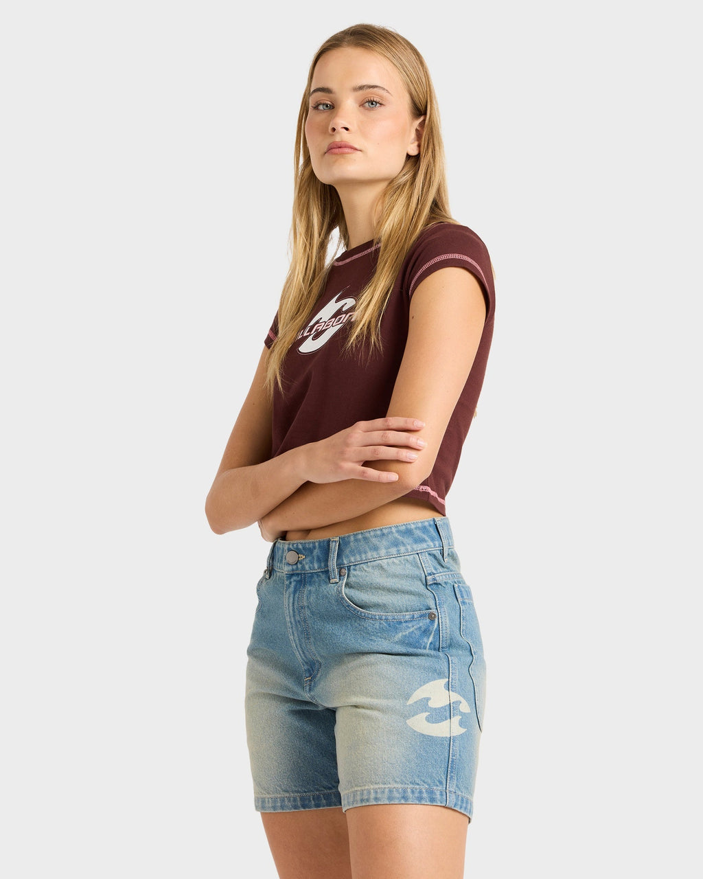 Womens Funster Relaxed Fit Denim Shorts