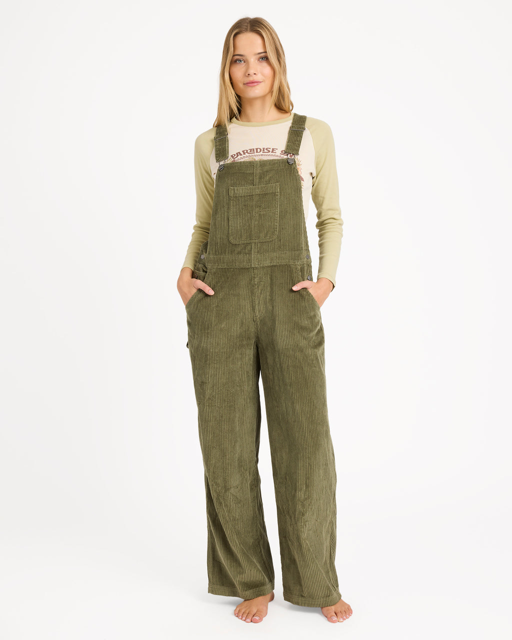 Womens Vacay Cord Overall