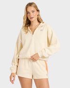 Womens Classic Feels Half Zip Fleece Top