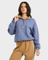 Womens Wave Break Half Zip Fleece Hoodie