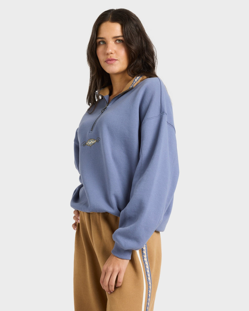 Womens Wave Break Half Zip Fleece Hoodie