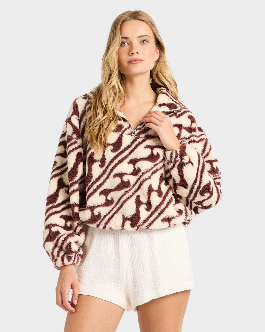 Womens Dark Wave Half Zip Fleece Top