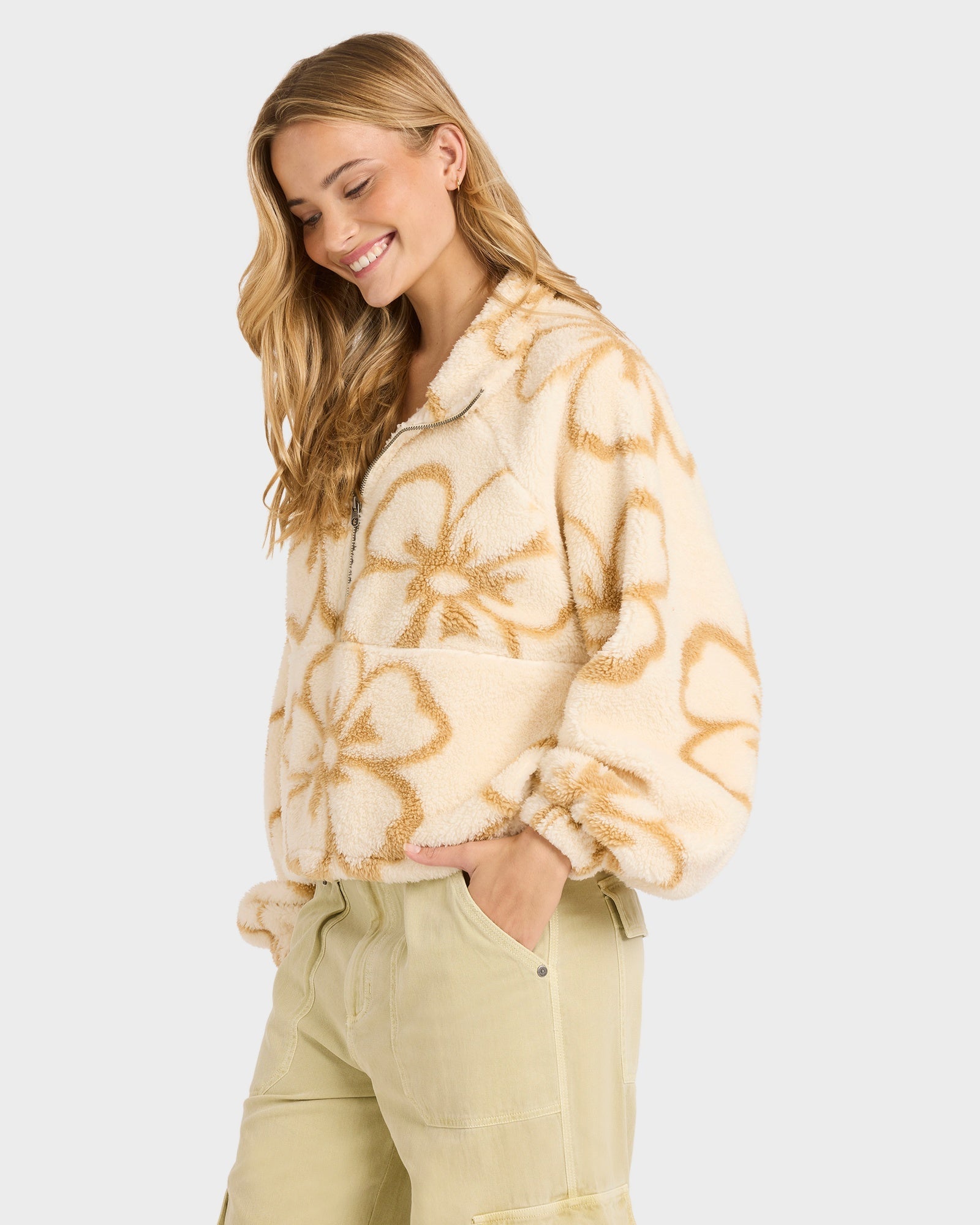 Womens Last Time Mock Neck Fleece Top