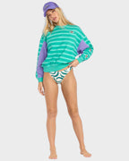 Womens Party Block Crew Neck