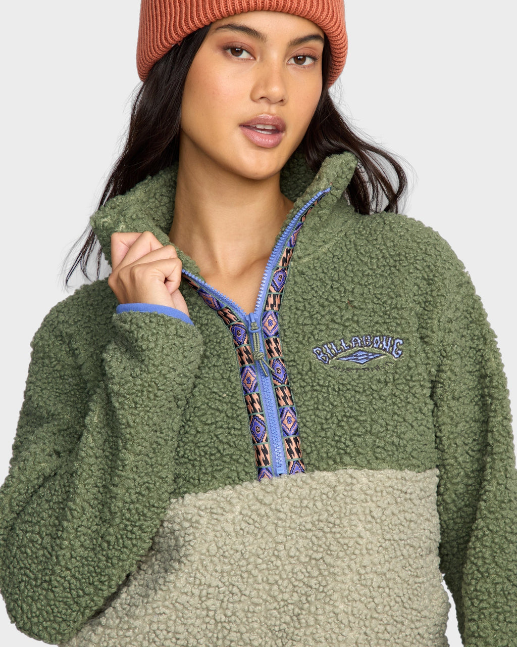 Womens Horizon Mock Neck Fleece Top