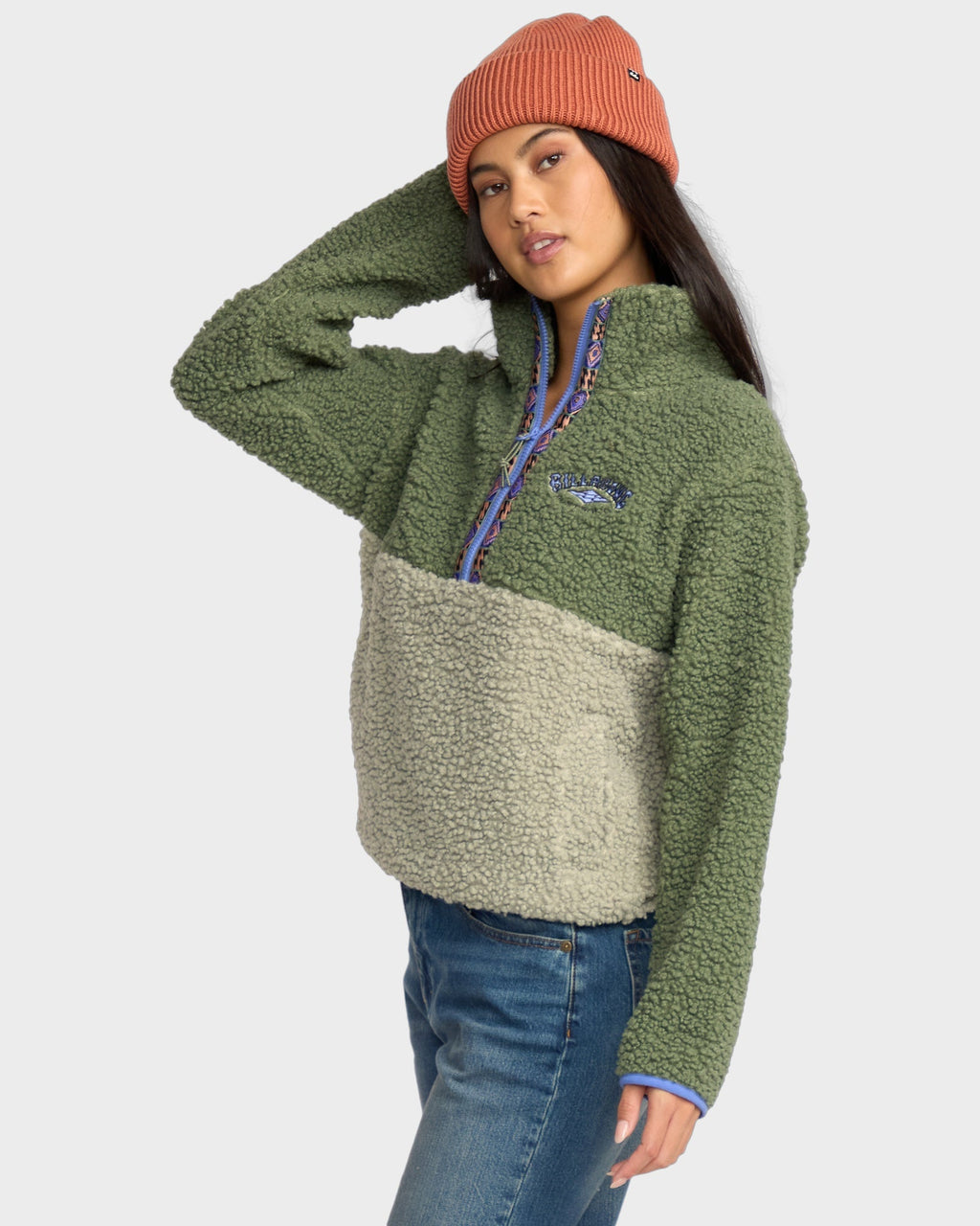 Womens Horizon Mock Neck Fleece Top