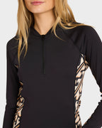 Womens Dark Wave Half Long Sleeve Rashvest