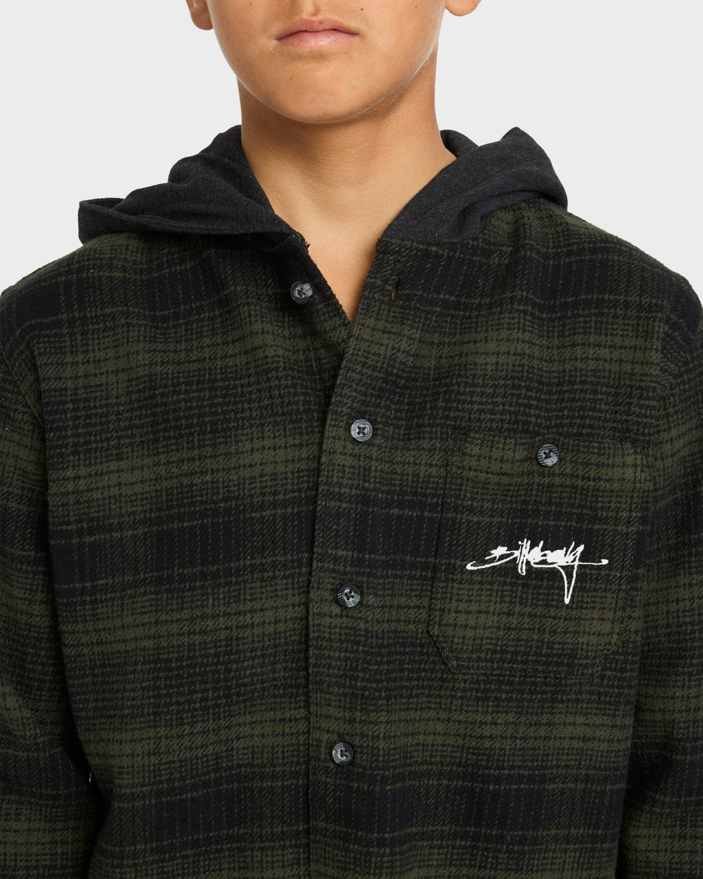 Boys 8-16 Baja Surf Hooded Flannel Shirt