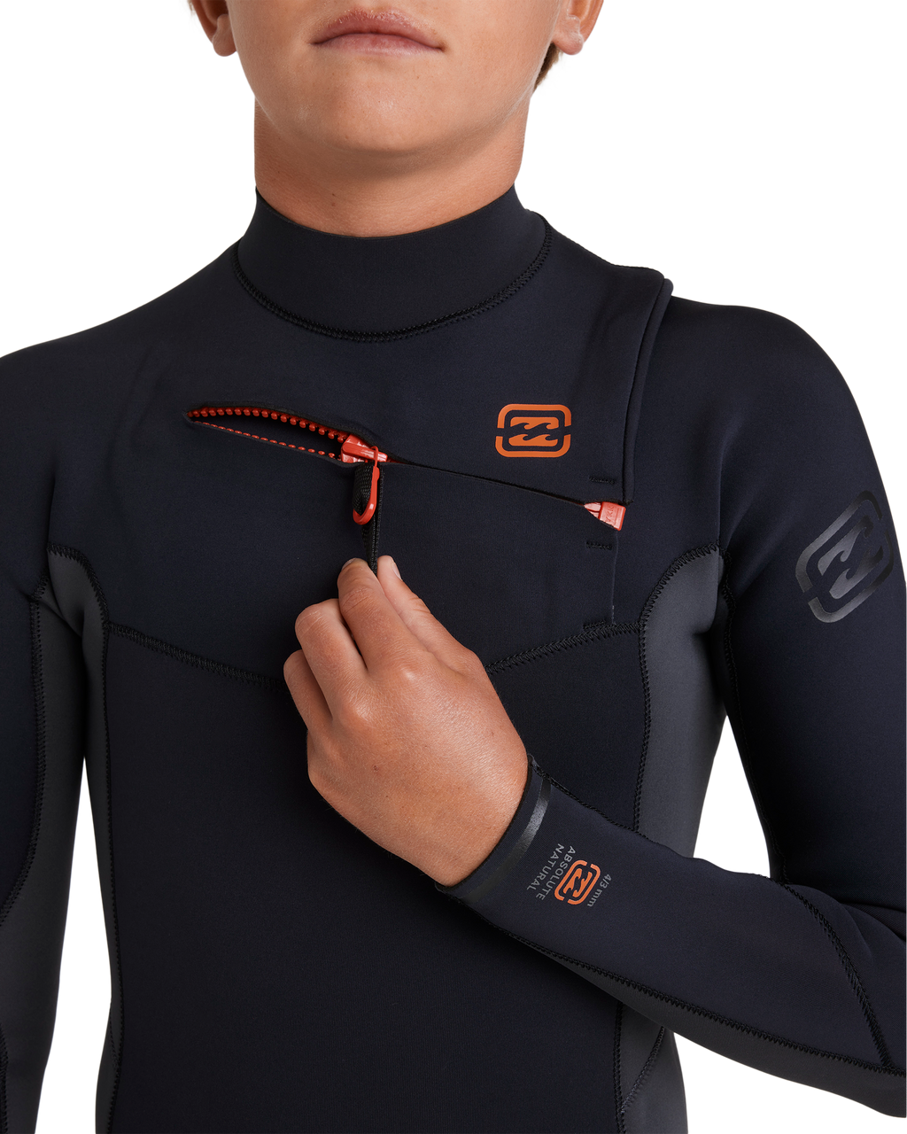 Boys 8-16 4/3mm Absolute Natural Chest Zip Steamer Wetsuit