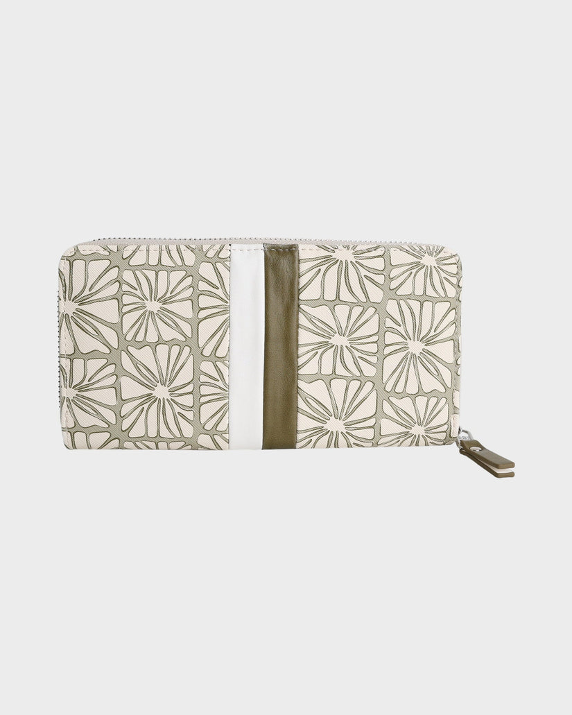 Womens Zip Around Bi-Fold Wallet