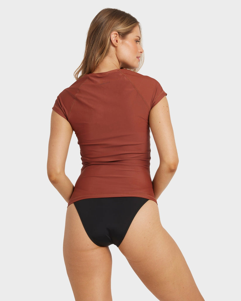 Womens Society Foil Short Sleeve Rash Vest