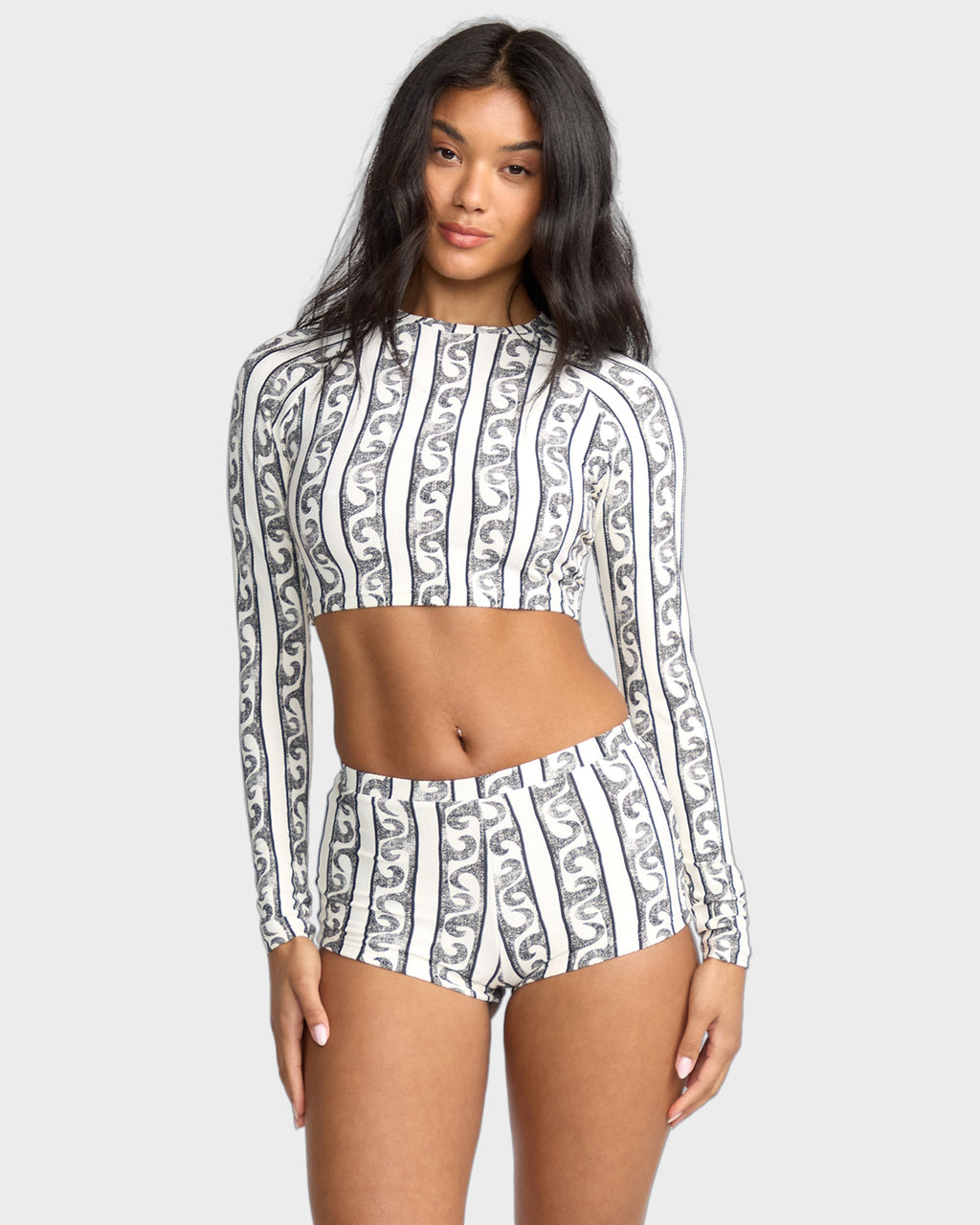 Womens Crop Upf 50 Long Sleeve Rash Vest