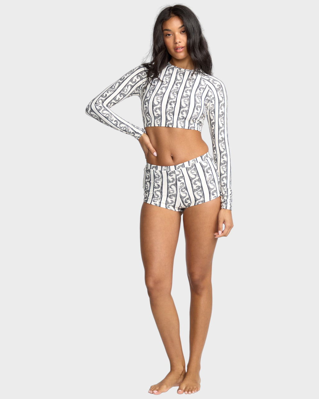 Womens Crop Upf 50 Long Sleeve Rash Vest