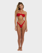 Womens Twisted Tides Halter Bandeau Bikini Top