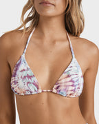 Womens Dyed Pretty Penelled Tri Bikini Top