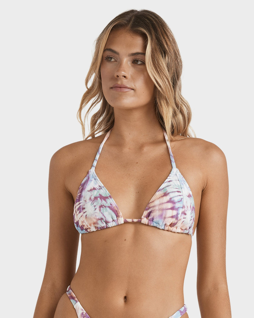 Womens Dyed Pretty Penelled Tri Bikini Top