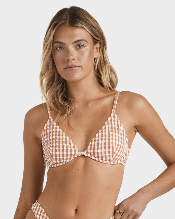 Womens Wave Check Reese Underwire Bikini Top