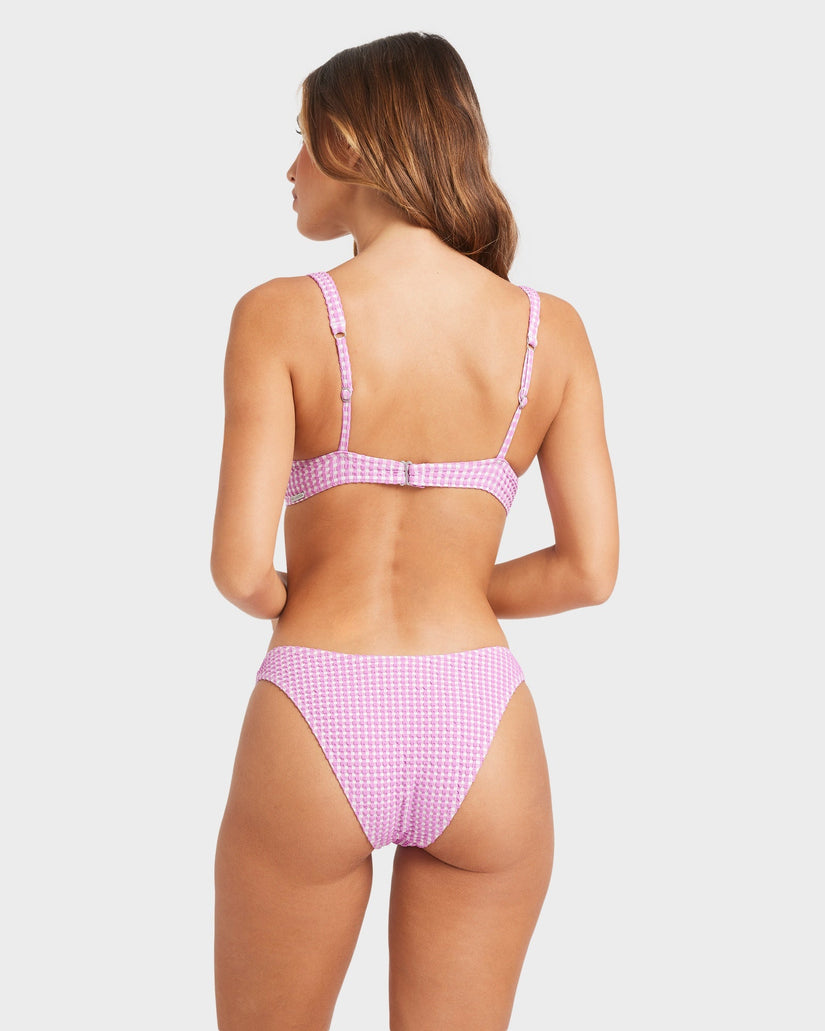 Womens Mini Wave Check Bikini Top
