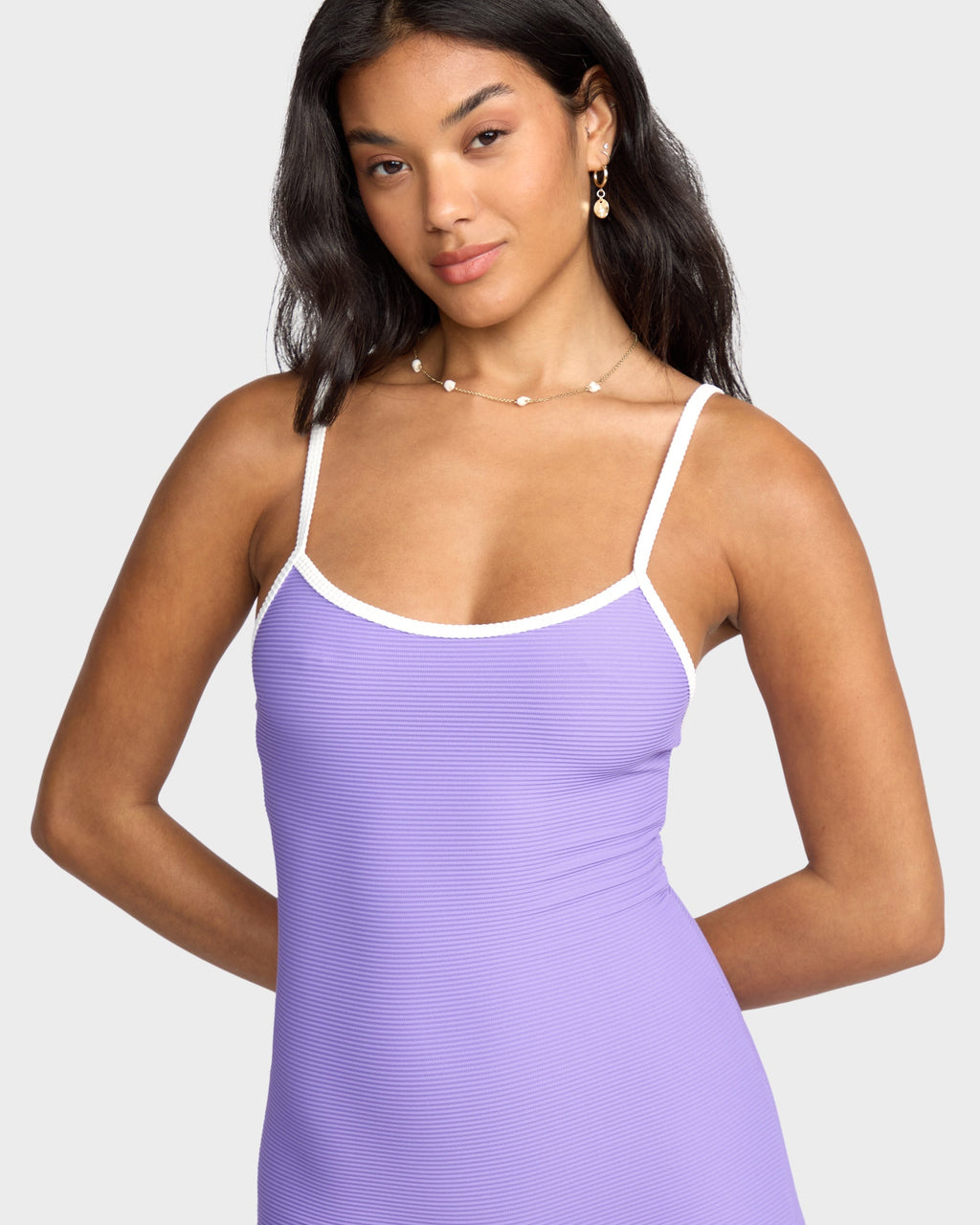 Womens Tanlines Retro Tank Surfsuit One Piece Swimsuit