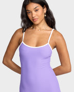 Womens Tanlines Retro Tank Surfsuit One Piece Swimsuit
